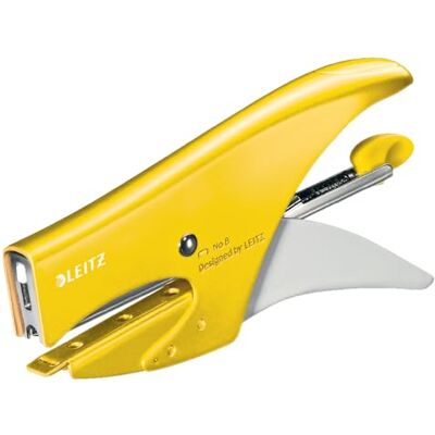Leitz WOW, Cucitrice a pinza capacità fino a 15 fogli, Cucitrice in metallo ergonomica, Caricamento posteriore, Compatibile con punti P1 n.8, Giallo, Leitz WOW, Cucitrice a pinza capacità fino a 15 fogli, Cucitrice in metallo ergonomica, Caricamento posteriore, Compatibile con punti P1 n.8, Giallo,