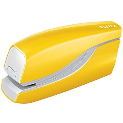 Leitz Cucitrice Elettrica, Capacità fino a 10 Fogli, Alimentazione a Batteria, Gamma WOW, , Giallo Leitz Cucitrice Elettrica, Capacità fino a 10 Fogli, Alimentazione a Batteria, Gamma WOW, , Giallo
