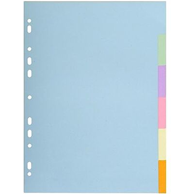 Exacompta Cod. 1606E Confezione da 50 divisori in cartoncino riciclato color pastello da 170g/m² con 6 linguette neutre Formato A4 Dimensioni 22,5X29,7cm Forever Exacompta Cod. 1606E Confezione da 50 divisori in cartoncino riciclato color pastello da 170g/m² con 6 linguette neutre Formato A4 Dimensioni 22,5X29,7cm Forever
