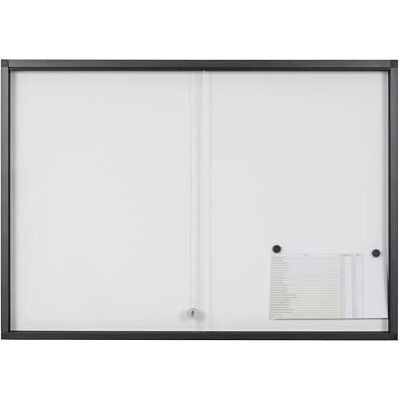 Bi-Office Exhibit Extra Vetrina Espositiva Magnetica, 12xA4, Superficie in Acciaio Laccato, Porta in Vetro, Cornice in Alluminio Antracite Bi-Office Exhibit Extra Vetrina Espositiva Magnetica, 12xA4, Superficie in Acciaio Laccato, Porta in Vetro, Cornice in Alluminio Antracite