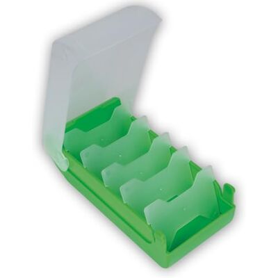 TimeTEX Cassetta per schede in plastica resistente, A8, semitrasparente con coperchio retrattile, metodo di apprendimento a 5 scomparti, 20 x 9 x 6,5 cm, colore: verde TimeTEX Cassetta per schede in plastica resistente, A8, semitrasparente con coperchio retrattile, metodo di apprendimento a 5 scomparti, 20 x 9 x 6,5 cm, colore: verde