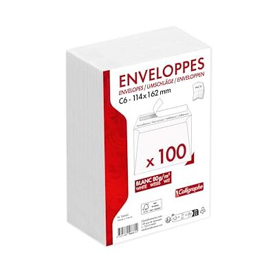 Calligraphe r 5666C Conf. 100 buste C6 114x162 mm bianco 80g/m² bianche Calligraphe r 5666C Conf. 100 buste C6 114x162 mm bianco 80g/m² bianche