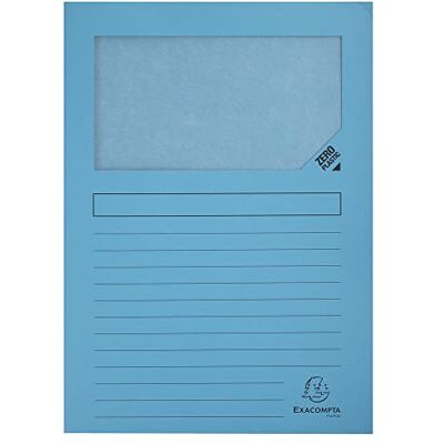 Exacompta Ref Cartelline con finestrella, dimensioni 220 x 310 mm, adatte per contenere documenti A4, carta da 160 g/m², finestra trasparente per la visualizzazione dei documenti, blu Exacompta Ref Cartelline con finestrella, dimensioni 220 x 310 mm, adatte per contenere documenti A4, carta da 160 g/m², finestra trasparente per la visualizzazione dei documenti, blu