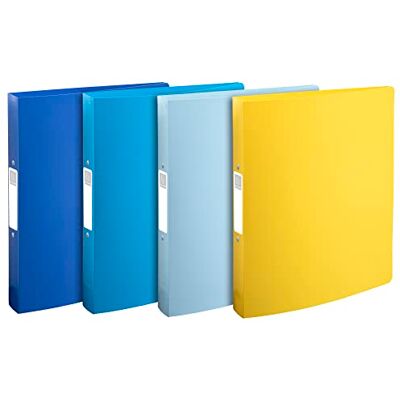 Exacompta Rif. Set di 4 raccoglitori semirigidi Bee Blue, 2 anelli rotondi diametro 30 mm, dorso 40 mm, dimensioni esterne 32 x 26,8 cm, formato A4 maxi colori assortiti Exacompta Rif. Set di 4 raccoglitori semirigidi Bee Blue, 2 anelli rotondi diametro 30 mm, dorso 40 mm, dimensioni esterne 32 x 26,8 cm, formato A4 maxi colori assortiti