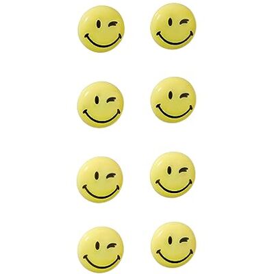 Franken ' hm20s/8 magneti Motiv Happy " 20 mm gelb, 8 Pezzi Franken ' hm20s/8 magneti Motiv Happy " 20 mm gelb, 8 Pezzi