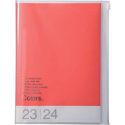 MARK'S(マークス) Mark's, agenda tascabile verticale 2023, formato A5, rosso: settembre 2023-dicembre 2024, include calendario internazionale, mappe della città e custodia brevettata con cerniera MARK'S(マークス) Mark's, agenda tascabile verticale 2023, formato A5, rosso: settembre 2023-dicembre 2024, include calendario internazionale, mappe della città e custodia brevettata con cerniera
