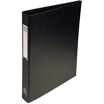 Exacompta Conf. da 10 Raccoglitori Foderati Polipropilene 4 Anelli Tondi 25 mm in Terza di Copertina Dorso 40 mm F.to Esterno 25.5x32 cm per A4 Colore Nero Exacompta Conf. da 10 Raccoglitori Foderati Polipropilene 4 Anelli Tondi 25 mm in Terza di Copertina Dorso 40 mm F.to Esterno 25.5x32 cm per A4 Colore Nero