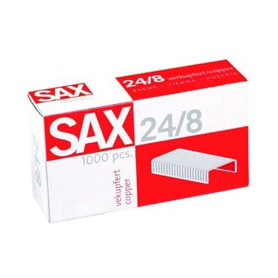 Sax design 1-248-01 Punti per cucitrice 24/8, 1000 pz Sax design 1-248-01 Punti per cucitrice 24/8, 1000 pz