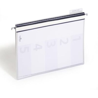 Durable Cartellina gestione risorse umane, foglio indice e etichette, tasca interna, asta di sospensione, grigio, confezione da 5 pezzi Durable Cartellina gestione risorse umane, foglio indice e etichette, tasca interna, asta di sospensione, grigio, confezione da 5 pezzi