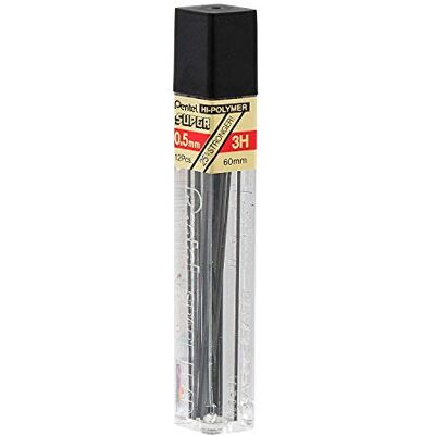 Pentel super Hi-Polymer lead refill, 0.5 mm fine, 3H, 144 pezzi di piombo (C505 – 3H) Pentel super Hi-Polymer lead refill, 0.5 mm fine, 3H, 144 pezzi di piombo (C505 – 3H)