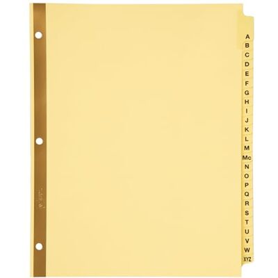 Avery Divisori laminati prestampati con bordo di rilegatura rinforzato oro, 25 linguette, lettera Avery Divisori laminati prestampati con bordo di rilegatura rinforzato oro, 25 linguette, lettera