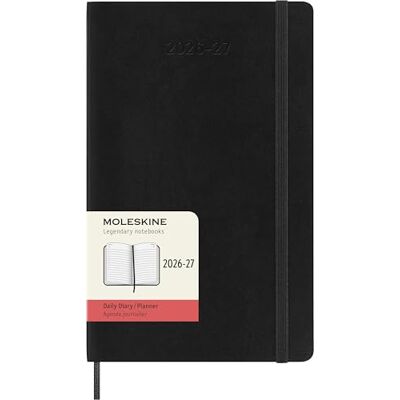 Moleskine 18 Monate Tagesnotizkalender 2026/2027, L/A5, 1 Tag = 1 Seite, Weicher Einband, Schwarz Moleskine 18 Monate Tagesnotizkalender 2026/2027, L/A5, 1 Tag = 1 Seite, Weicher Einband, Schwarz