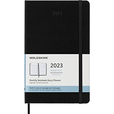 Moleskine Agenda Mensile 2023, Agenda 12-Mesi, Agenda Mensile con Copertina Rigida, Formato XL 19 x 25 cm, Colore Nero Moleskine Agenda Mensile 2023, Agenda 12-Mesi, Agenda Mensile con Copertina Rigida, Formato XL 19 x 25 cm, Colore Nero