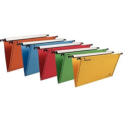 Leitz Esselte Set di 10 cartelle sospese per cassetti, per documenti in formato A4, colori assortiti Leitz Esselte Set di 10 cartelle sospese per cassetti, per documenti in formato A4, colori assortiti
