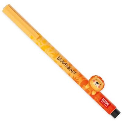 Legami Penna Gel con Animaletto Decorativo Lovely Friends, Tema Lion, Evita il Rotolamento, Inchiostro Nero, Animaletto Rimovibile e Ricombinabile, Punta 0,5 mm Legami Penna Gel con Animaletto Decorativo Lovely Friends, Tema Lion, Evita il Rotolamento, Inchiostro Nero, Animaletto Rimovibile e Ricombinabile, Punta 0,5 mm
