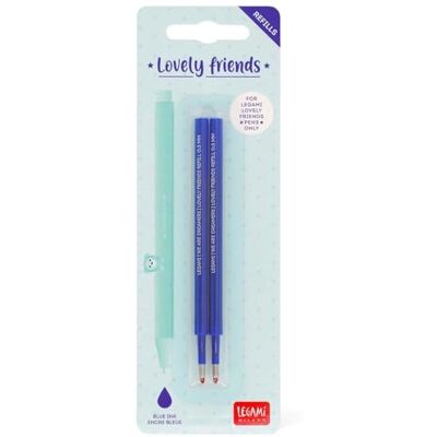 Legami Lovely Friends Set di 2 ricariche per penna gel, colore: blu Legami Lovely Friends Set di 2 ricariche per penna gel, colore: blu