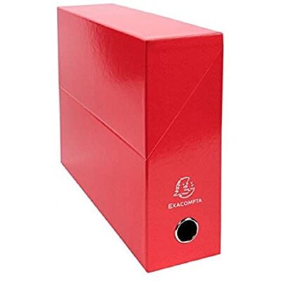 Exacompta Ref. Set di 5 scatole Iderama 90mm Dorso Rosso Exacompta Ref. Set di 5 scatole Iderama 90mm Dorso Rosso