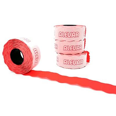 Alevar 26x16 Blister 10 Rotoli Etichette per Prezzatrice, Rosso Fluo Permanente, 800 Etichette per Rotolo, Totale 8.000 Etichette Alevar 26x16 Blister 10 Rotoli Etichette per Prezzatrice, Rosso Fluo Permanente, 800 Etichette per Rotolo, Totale 8.000 Etichette