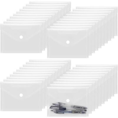 PUCSIQ 50 Pezzi Faldone Portadocumenti A6, Buste con Bottone Trasparenti, Cartelline Portadocumenti Plastica per Documenti, Carte, Fatture, Ufficio PUCSIQ 50 Pezzi Faldone Portadocumenti A6, Buste con Bottone Trasparenti, Cartelline Portadocumenti Plastica per Documenti, Carte, Fatture, Ufficio