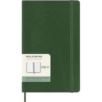 Moleskine 18 Monate Wochen Notizkalender 2026/2027, L/A5, 1 Wo = 1 Seite, rechts linierte Seite, weicher Einband, Myrtengrün Moleskine 18 Monate Wochen Notizkalender 2026/2027, L/A5, 1 Wo = 1 Seite, rechts linierte Seite, weicher Einband, Myrtengrün