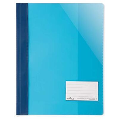 Durable Clear View Cartellina per Documenti Perforati f.to A4, Pressino Ferma Fogli ad Aghi, Azzurro, Confezione da 25 Pezzi Durable Clear View Cartellina per Documenti Perforati f.to A4, Pressino Ferma Fogli ad Aghi, Azzurro, Confezione da 25 Pezzi