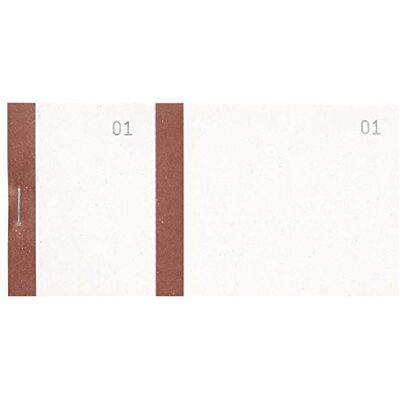 Exacompta Confezione da 10 blocchi venditori, formato orizzontale, 6,6 x 13,5 cm, 100 fogli numerati da 1 a 100, con striscia di colore bistro Exacompta Confezione da 10 blocchi venditori, formato orizzontale, 6,6 x 13,5 cm, 100 fogli numerati da 1 a 100, con striscia di colore bistro