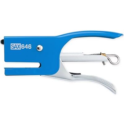 Sax Cucitrice, 15 fogli, per 10 graffette, blu, metallo robusto, adesione chiusa, design moderno ed elegante Sax Cucitrice, 15 fogli, per 10 graffette, blu, metallo robusto, adesione chiusa, design moderno ed elegante