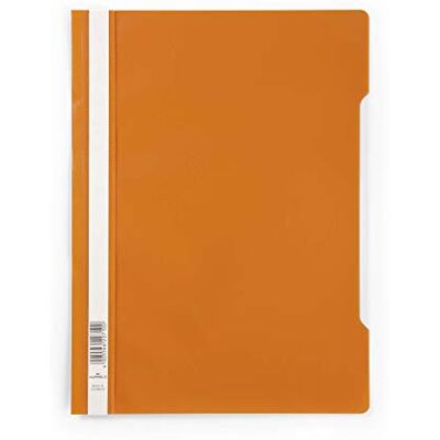 Durable Cartellina ad Aghi Clear View, Formato A4, Fronte Trasparente e Retro Colorato, Etichetta Longitudinale, Arancione, Confezione da 50 Pezzi Durable Cartellina ad Aghi Clear View, Formato A4, Fronte Trasparente e Retro Colorato, Etichetta Longitudinale, Arancione, Confezione da 50 Pezzi