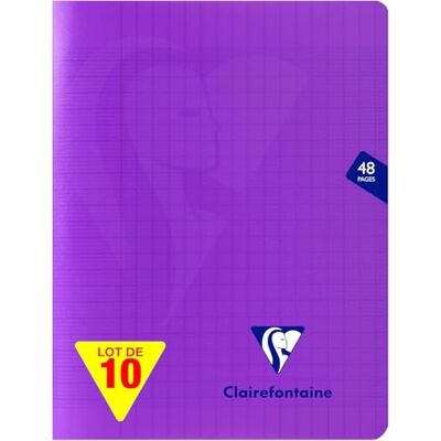 Clairefontaine Taccuini con graffette Mimesys, 17 x 22 cm, 48 pagine a quadretti grandi, carta bianca, 90 g, copertina in polipro, Clairefontaine Taccuini con graffette Mimesys, 17 x 22 cm, 48 pagine a quadretti grandi, carta bianca, 90 g, copertina in polipro,