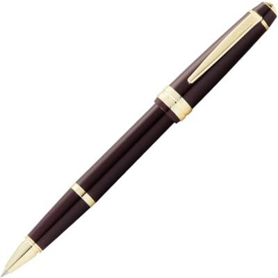 CROSS Bailey Light Penna roller (tratto F, inchiostro: nero, con confezione regalo inclusa), vernice rossa con raccordi dorati CROSS Bailey Light Penna roller (tratto F, inchiostro: nero, con confezione regalo inclusa), vernice rossa con raccordi dorati