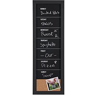 Bi-Office Lavagna Nera per Gesso Week Planner, 300 x 900 mm, Cornice Nera Bi-Office Lavagna Nera per Gesso Week Planner, 300 x 900 mm, Cornice Nera