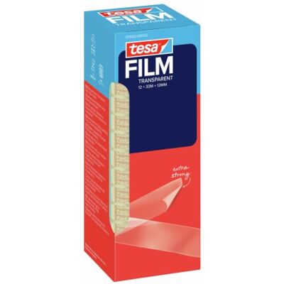 Tesa Nastro Adesivo film Trasparente 33 m x 12 mm, 12 Rotoli Pellicola Adesiva Trasparente ad Alta Adesività Lunga Durata e allo Strappo Pellicola Adesiva Versatile Tesa Nastro Adesivo film Trasparente 33 m x 12 mm, 12 Rotoli Pellicola Adesiva Trasparente ad Alta Adesività Lunga Durata e allo Strappo Pellicola Adesiva Versatile