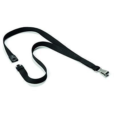 Durable Cordoncino in tessuto soft colour, sgancio di sicurezza anti soffocamento, moschettone in metallo, nero, confezione da 10 pezzi Durable Cordoncino in tessuto soft colour, sgancio di sicurezza anti soffocamento, moschettone in metallo, nero, confezione da 10 pezzi