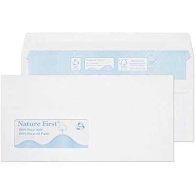 Blake Environmental 110 x 220 mm 90 g/m2 Portafoglio Autosigillante () Bianco, Confezione da 500 Blake Environmental 110 x 220 mm 90 g/m2 Portafoglio Autosigillante () Bianco, Confezione da 500