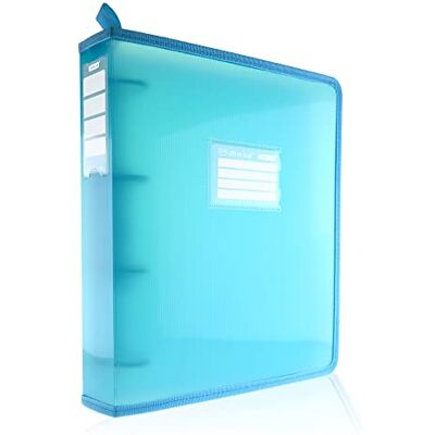 office box Colorline A4+ Cartelle ad anelli con lati rinforzati in tessuto Identificatore anteriore e sul dorso e maniglia maniglia per REF.44011-AC (40 mm/4 anelli, azzurro) office box Colorline A4+ Cartelle ad anelli con lati rinforzati in tessuto Identificatore anteriore e sul dorso e maniglia maniglia per REF.44011-AC (40 mm/4 anelli, azzurro)