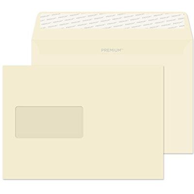Blake Premium Business 162 x 229 mm 120 g/m2 Portafoglio Stacca e sigilla () Crema wove, Confezione da 500 Blake Premium Business 162 x 229 mm 120 g/m2 Portafoglio Stacca e sigilla () Crema wove, Confezione da 500