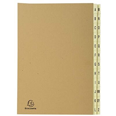 Exacompta Cartella portadocumenti in cartone extra resistente, 24 scomparti, colore avorio, A-Z, per DIN A4, colore: marrone Exacompta Cartella portadocumenti in cartone extra resistente, 24 scomparti, colore avorio, A-Z, per DIN A4, colore: marrone