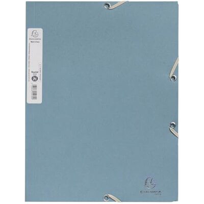 Exacompta Rif. Autentik 55232E Cartone da 25 cartelline con elastici buste a 3 alette in carta riciclata 400 g/m2 dimensioni 24 x 32 cm per documenti in formato A4 blu grigio Exacompta Rif. Autentik 55232E Cartone da 25 cartelline con elastici buste a 3 alette in carta riciclata 400 g/m2 dimensioni 24 x 32 cm per documenti in formato A4 blu grigio
