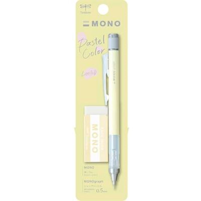 Tombow MONO Graph e Mono, gomma da 0,5 mm, colore giallo crema, precisione con punta da 4 mm, innovativo meccanismo di agitazione, pinza in ottone più stabile, ricaricabile, incl. gomma [ Tombow MONO Graph e Mono, gomma da 0,5 mm, colore giallo crema, precisione con punta da 4 mm, innovativo meccanismo di agitazione, pinza in ottone più stabile, ricaricabile, incl. gomma [