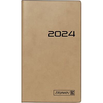BRUNNEN Agenda settimanale Kompagnon modello 758 2024, 1 pagina = 1 settimana formato foglio: 8,7 x 15,3 cm, marrone BRUNNEN Agenda settimanale Kompagnon modello 758 2024, 1 pagina = 1 settimana formato foglio: 8,7 x 15,3 cm, marrone