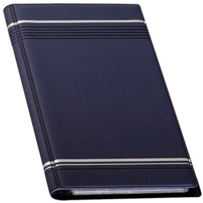 Durable Visifix 96, raccoglitore per biglietti da visita, 96 biglietti, copertina in similpelle, tasche termosaldate, 118x250 mm, blu Durable Visifix 96, raccoglitore per biglietti da visita, 96 biglietti, copertina in similpelle, tasche termosaldate, 118x250 mm, blu