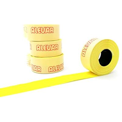 Alevar 26x16 Rettangolare Blister 10 Rotoli Etichette per Prezzatrice, Giallo Fluo Removibile, 800 Etichette per Rotolo, Totale 8.000 Etichette Alevar 26x16 Rettangolare Blister 10 Rotoli Etichette per Prezzatrice, Giallo Fluo Removibile, 800 Etichette per Rotolo, Totale 8.000 Etichette