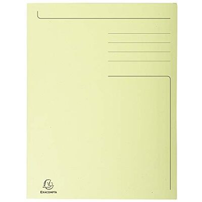 Exacompta 448005E Cartelle con Alette, 24x32 cm, Giallo pastello Exacompta 448005E Cartelle con Alette, 24x32 cm, Giallo pastello