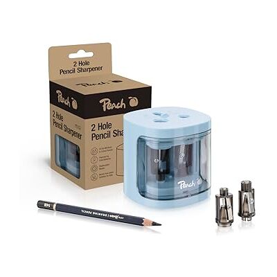 Peach Temperamatite elettrico universale blu – con pezzi di ricambio – per tutte le matite, matite colorate, eyeliner e pastelli – doppio temperamatite per penne da 6 – 8 mm e 9 – 12 mm – Peach Temperamatite elettrico universale blu – con pezzi di ricambio – per tutte le matite, matite colorate, eyeliner e pastelli – doppio temperamatite per penne da 6 – 8 mm e 9 – 12 mm –