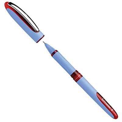 Schneider Set di 3 penne roller con inchiostro One Hybrid N, punta ago, 0,3 mm, colore: Rosso Schneider Set di 3 penne roller con inchiostro One Hybrid N, punta ago, 0,3 mm, colore: Rosso