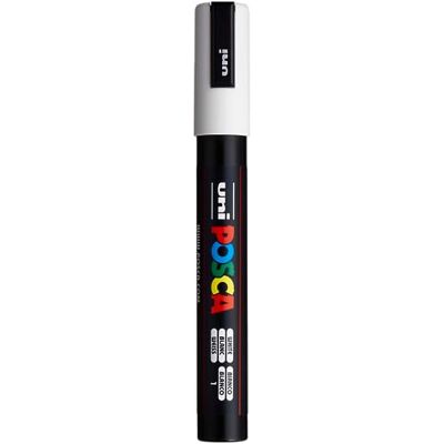uni POSCA Pennarello acrilico PC-5M bianco, punta arrotondata da 1,8-2,5 mm uni POSCA Pennarello acrilico PC-5M bianco, punta arrotondata da 1,8-2,5 mm