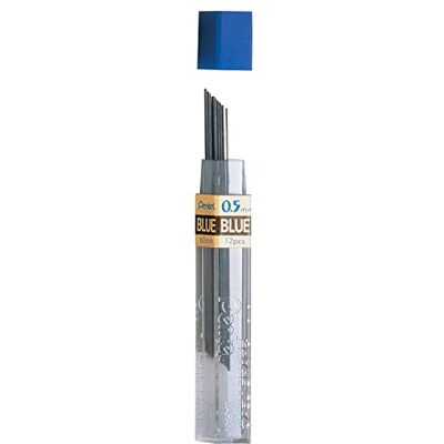 Pentel PPB 12 tubi per miniere blu per matite meccaniche blu da 0,5 mm Pentel PPB 12 tubi per miniere blu per matite meccaniche blu da 0,5 mm