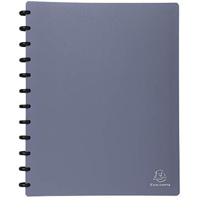 Exacompta Cartella con 30 buste con anelli, formato A4, colore: blu metallizzato Exacompta Cartella con 30 buste con anelli, formato A4, colore: blu metallizzato