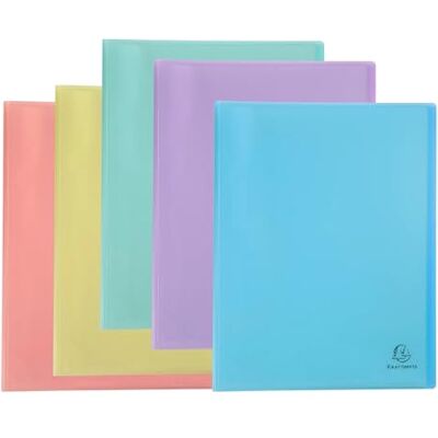 Exacompta Rif. 88670E Cartone da 8 portadocumenti Chromaline Pastel 60 buste in cristallo liscio 120 viste A4 dim 24 x 32cm copertina in polipro riciclato traslucido colori assortiti Exacompta Rif. 88670E Cartone da 8 portadocumenti Chromaline Pastel 60 buste in cristallo liscio 120 viste A4 dim 24 x 32cm copertina in polipro riciclato traslucido colori assortiti