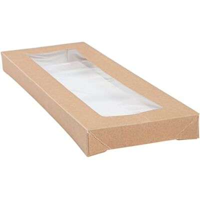 Garcia de Pou 50 pezzi Coperchi con finestra per scatole 254,66 'Thepack' 240 G/M2 + 32 Opp 11 x 30 x 2 cm naturale cartone ondulato Nano-Micro Garcia de Pou 50 pezzi Coperchi con finestra per scatole 254,66 'Thepack' 240 G/M2 + 32 Opp 11 x 30 x 2 cm naturale cartone ondulato Nano-Micro